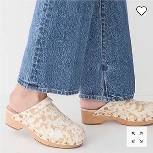 J.CREW Calf hair convertible-strap leather clogs Color- Natural Size-9 1/2 NWT